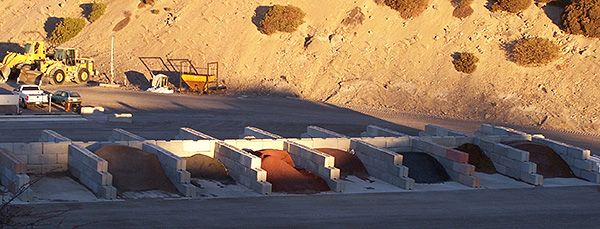 Landscaping bins at the Sousa Ready Mix yard